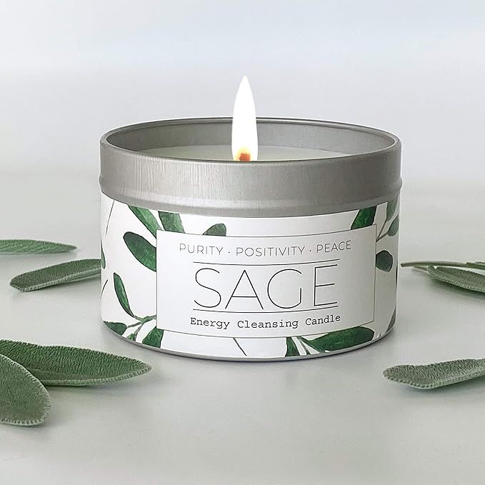 White Sage Smudge Candle for Cleansing House Negative Energy, Hand-Poured in USA, Perfect for Int... | Amazon (US)