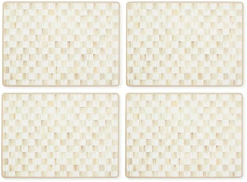 MACKENZIE-CHILDS Cork-Back Placemat Set, Brown-and-White Mocha Check | Amazon (US)