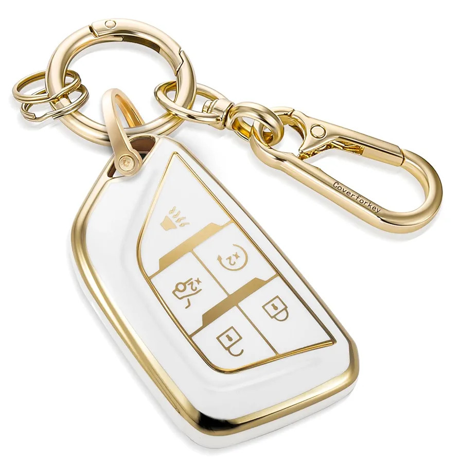 for Cadillac Key Fob Cover with Upgraded Anti loss Durable Metal Keychain, Fashionable Soft Case ... | Amazon (US)