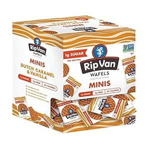 Rip Van Wafels Dutch Caramel & Vanilla Mini Stroopwafels - Low Carb/Calorie (3g Net Carbs) - Non ... | Amazon (US)