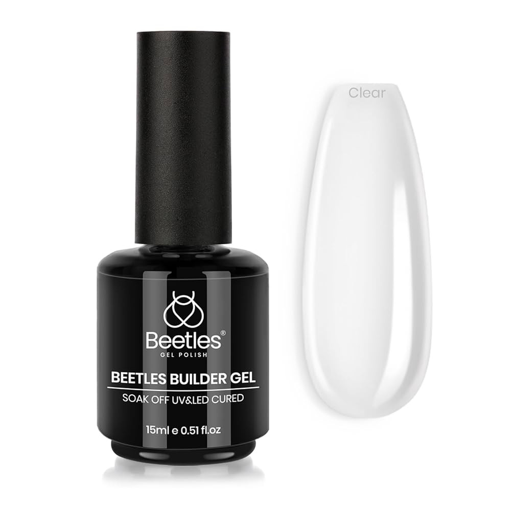 Beetles Builder Gel for Nails,0.51 oz 8 in 1 Clear Builder Strengthener Gel Enhancement Nail Buil... | Amazon (US)