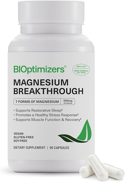 BIOptimizers Magnesium Breakthrough 500mg, 7 Forms of Magnesium 90 Capsules | Amazon (US)