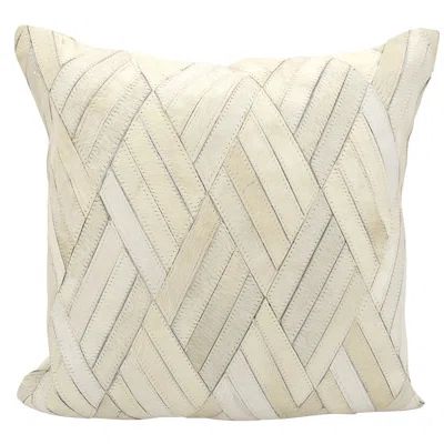 Cougar Cove Natural Leather Hide Throw Pillow Color: White | Wayfair North America
