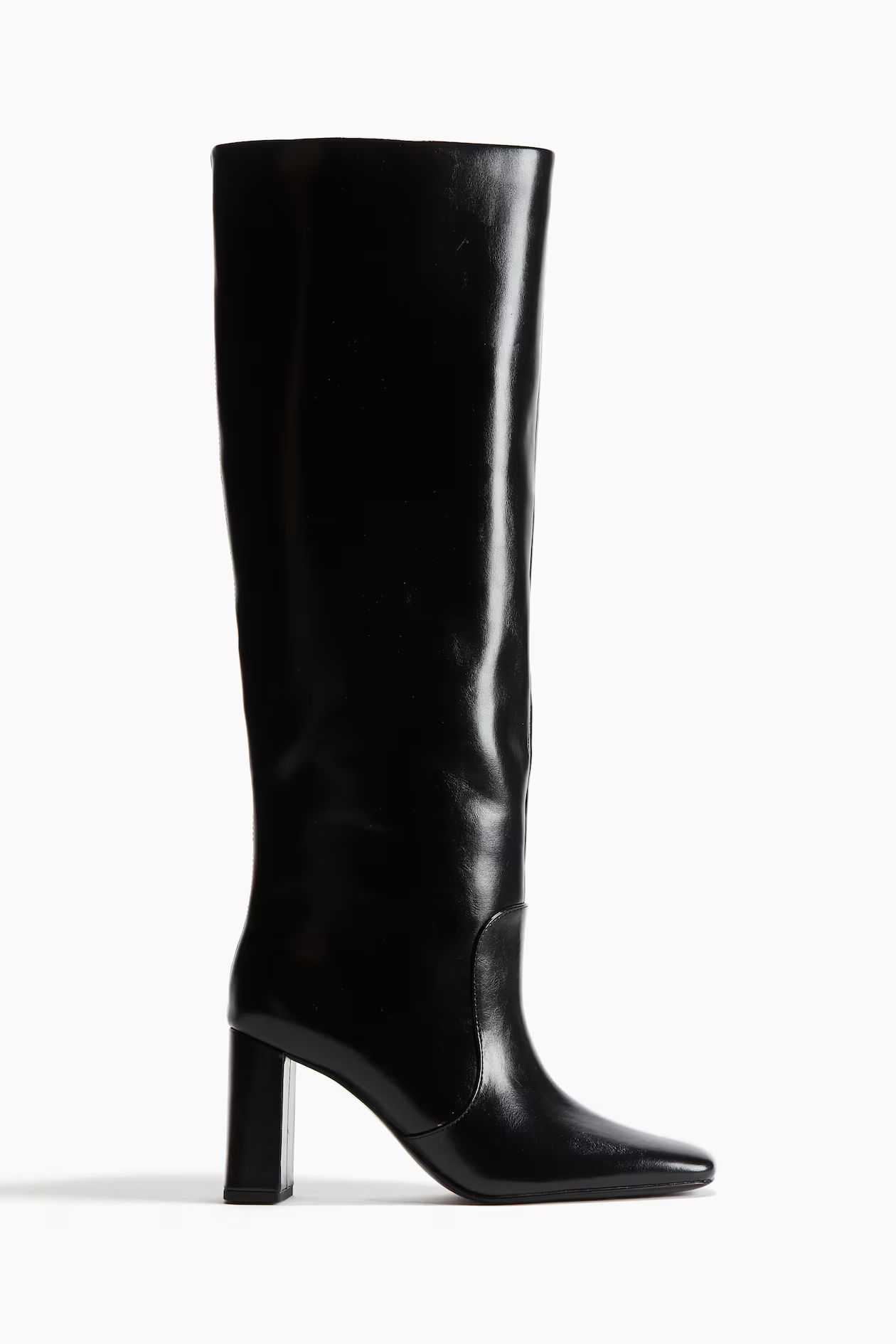 Knee-high boots - High heel - Black - Ladies | H&M GB | H&M (UK, MY, IN, SG, PH, TW, HK)