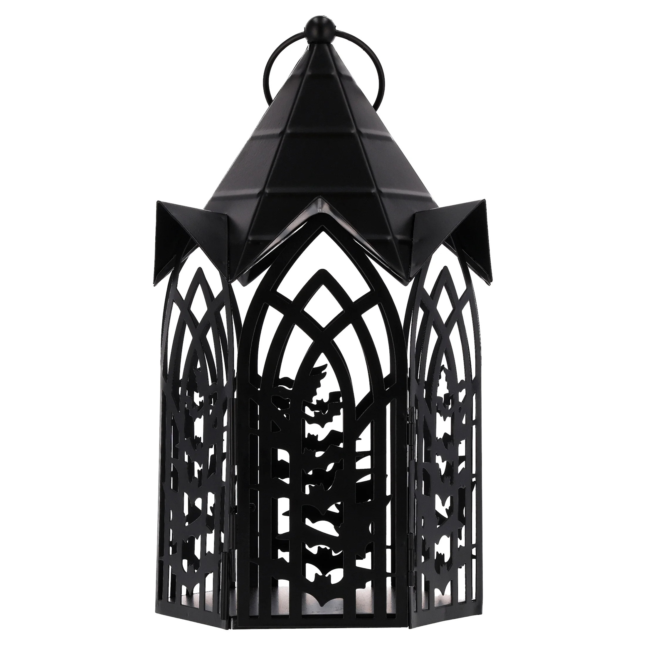 My Texas House Halloween Metal Gothic Lantern Tabletop Decoration, Black, 12" | Walmart (US)