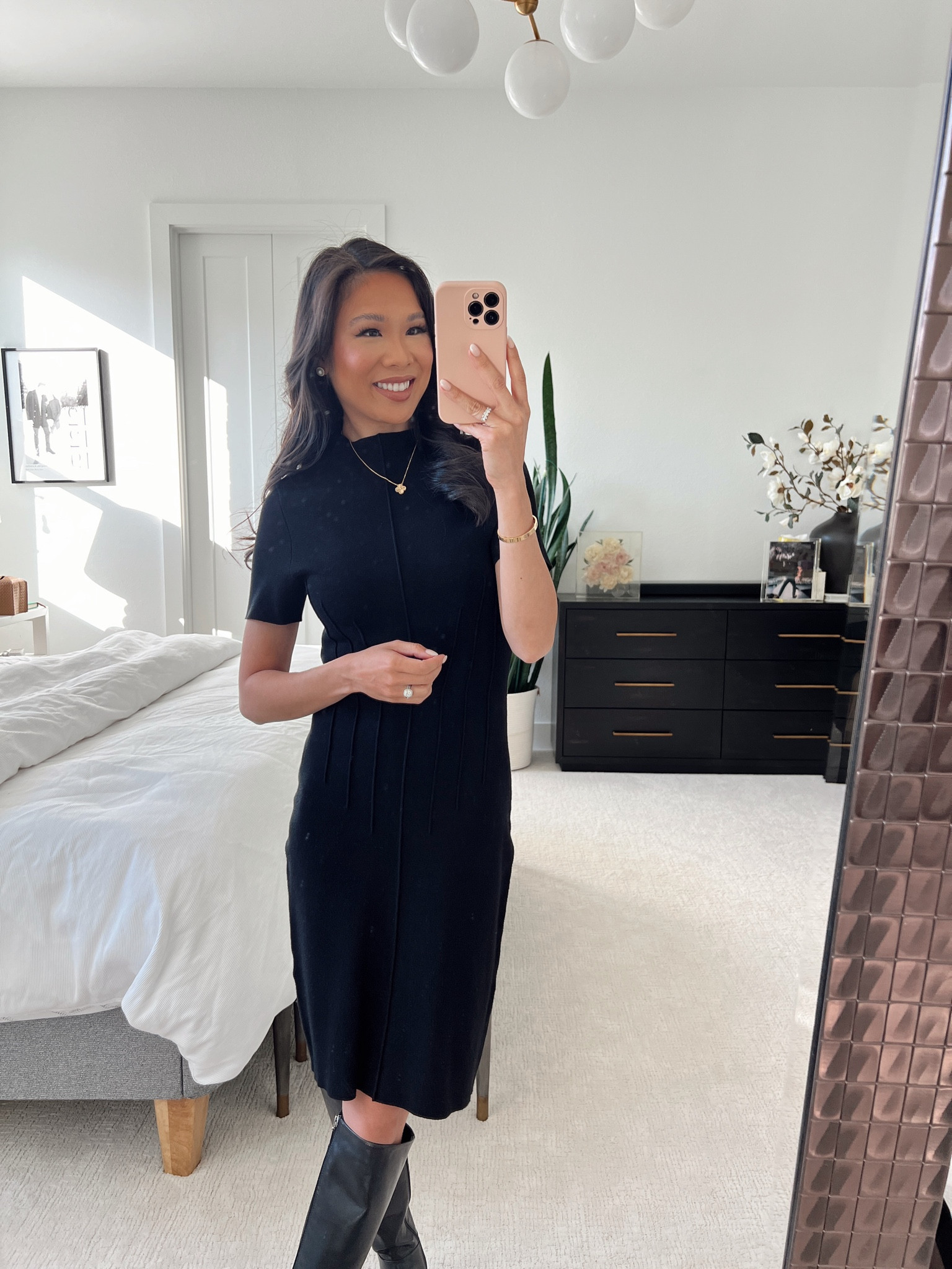 Fitted sheath dress that comes in a few colors paired with knee high boots on sale for the Nordstrom Anniversary sale! Perfect for workwear and more. Open to icons! Opens up to ambassadors tomorrow, influencers on the 11th and everyone else on the 15th 

#LTKSummerSales #LTKxNSale #LTKStyleTip