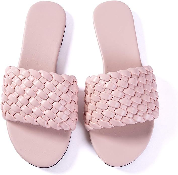 Women Flip-Flops Pearls Bow Sandals Beach Flat Rivets Rain Jelly Gold Pearls | Amazon (US)