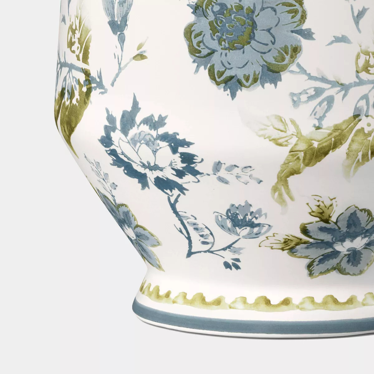 Tall Floral Painted Ceramic Vase Blue/Green - Threshold™ | Target