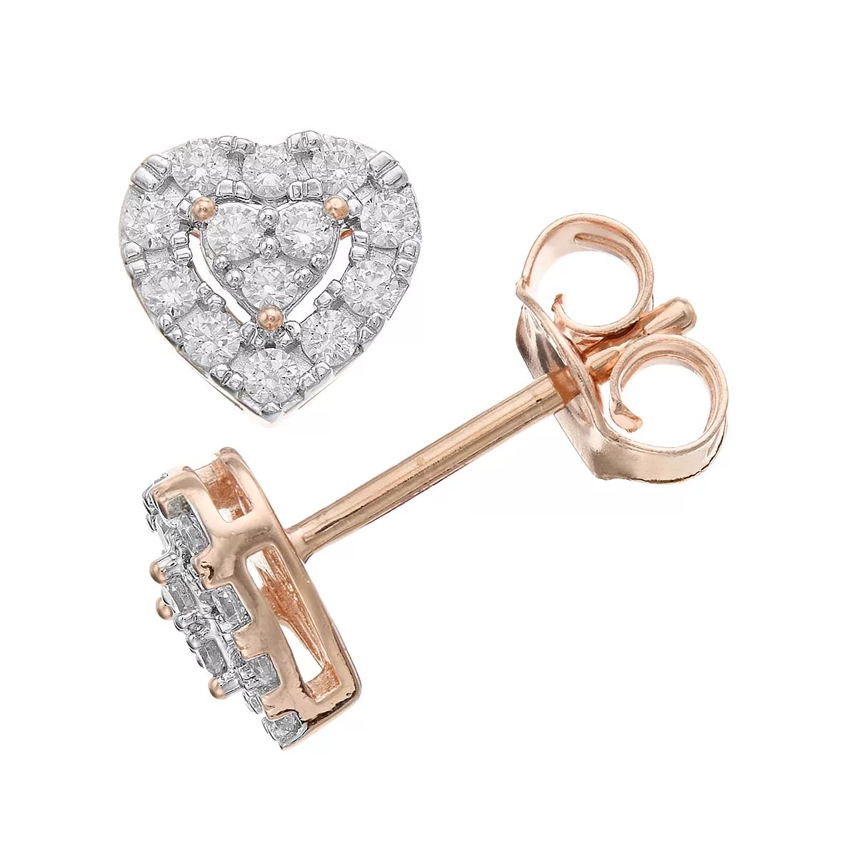 Diamond Brilliance 1/4 Carat T.W. Lab-Created Diamond Heart Earrings | Kohl's