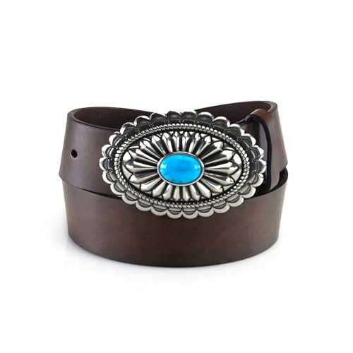 ARIAT Women's Basic Strap Turquoise Belt, Brown, Small | Amazon (US)