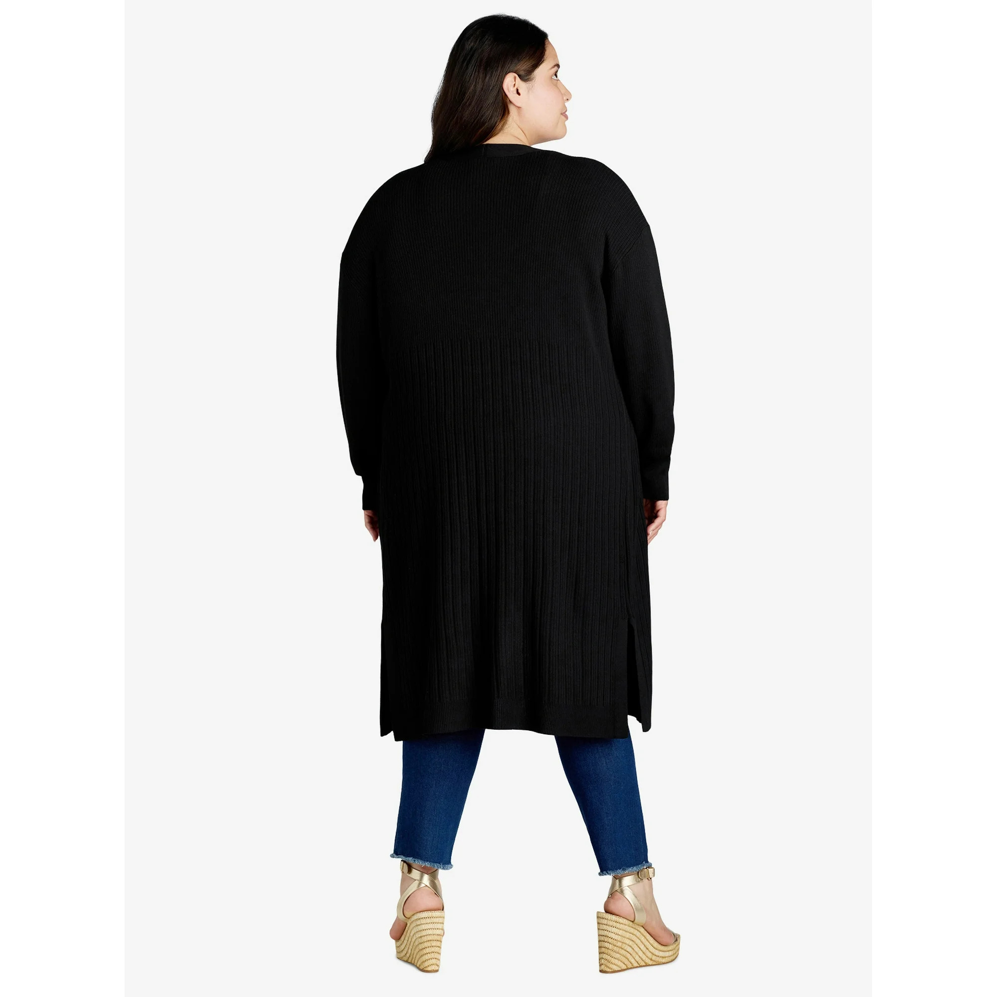 Terra & Sky Women's Plus Size Open Front Duster Cardigan, Lightweight; Sizes 0X-4X | Walmart (US)