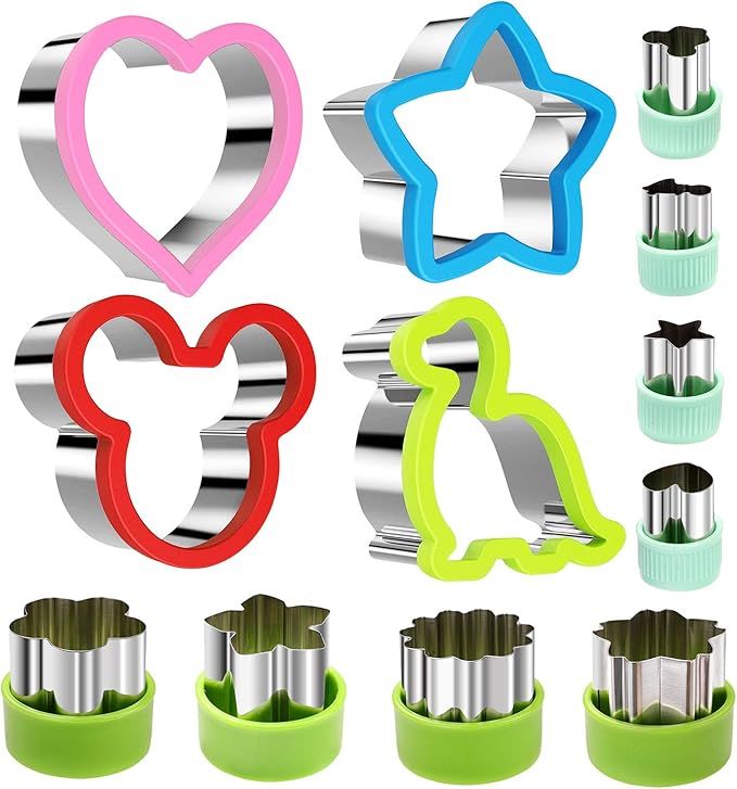 Stainless Steel Sandwiches Cutter set, Mickey Mouse & Dinosaur & Heart & Star Shapes Sandwich Cut... | Amazon (US)