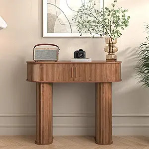 Round Console Table, Mid Century Modern Console Table, Sofa Table, Narrow Entryway Table for Hall... | Amazon (US)