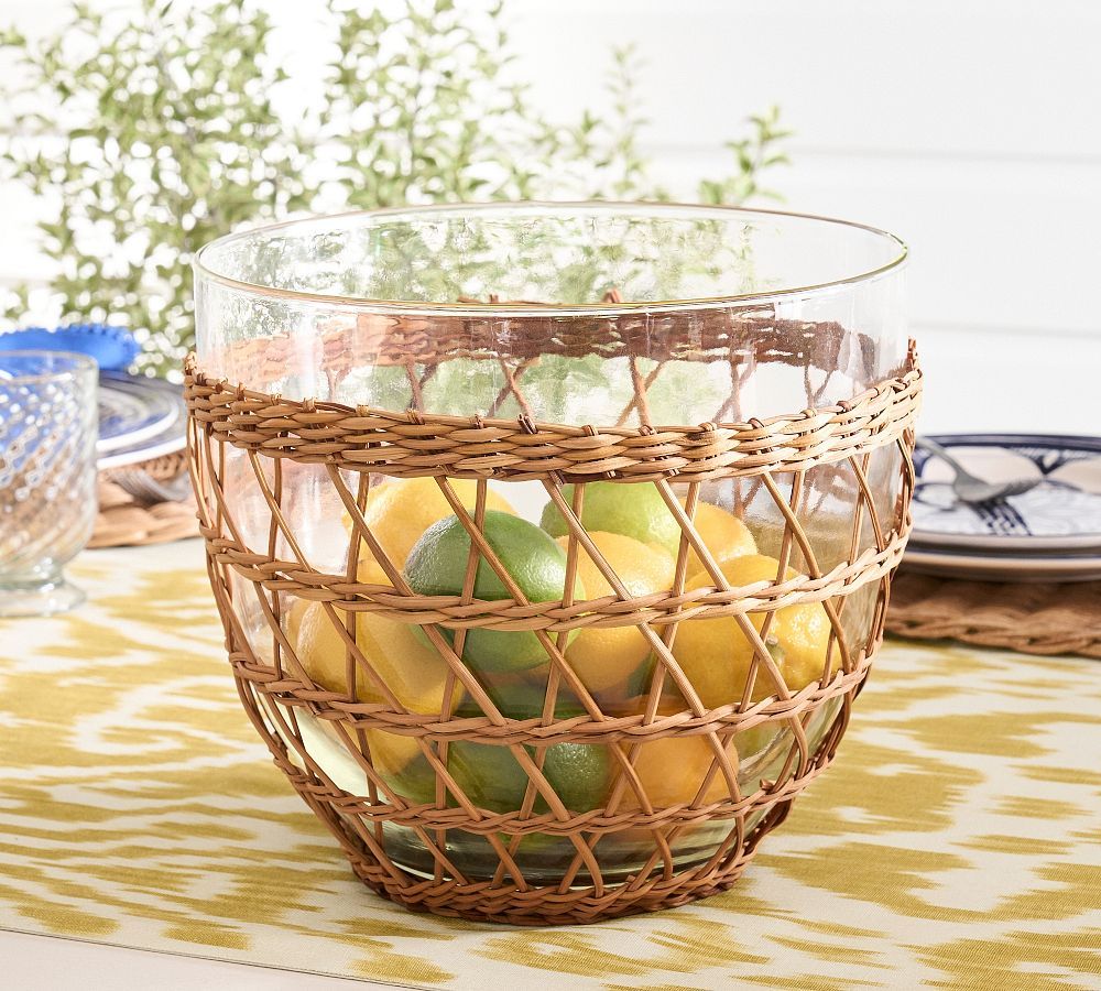Handwoven Wicker Serving Bowl | Pottery Barn (US)