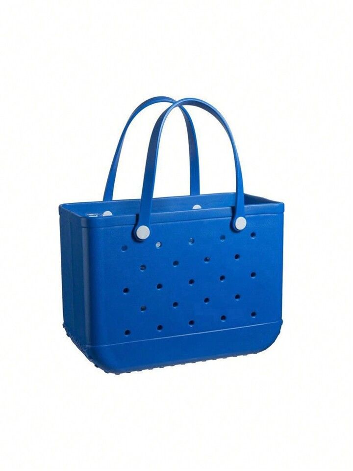 Beach Bag, Solid Color Waterproof Beach Bag, Portable Handbag For Outdoor Sports | SHEIN