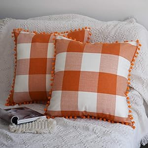 Orange Plaid Pom  | Amazon (US)