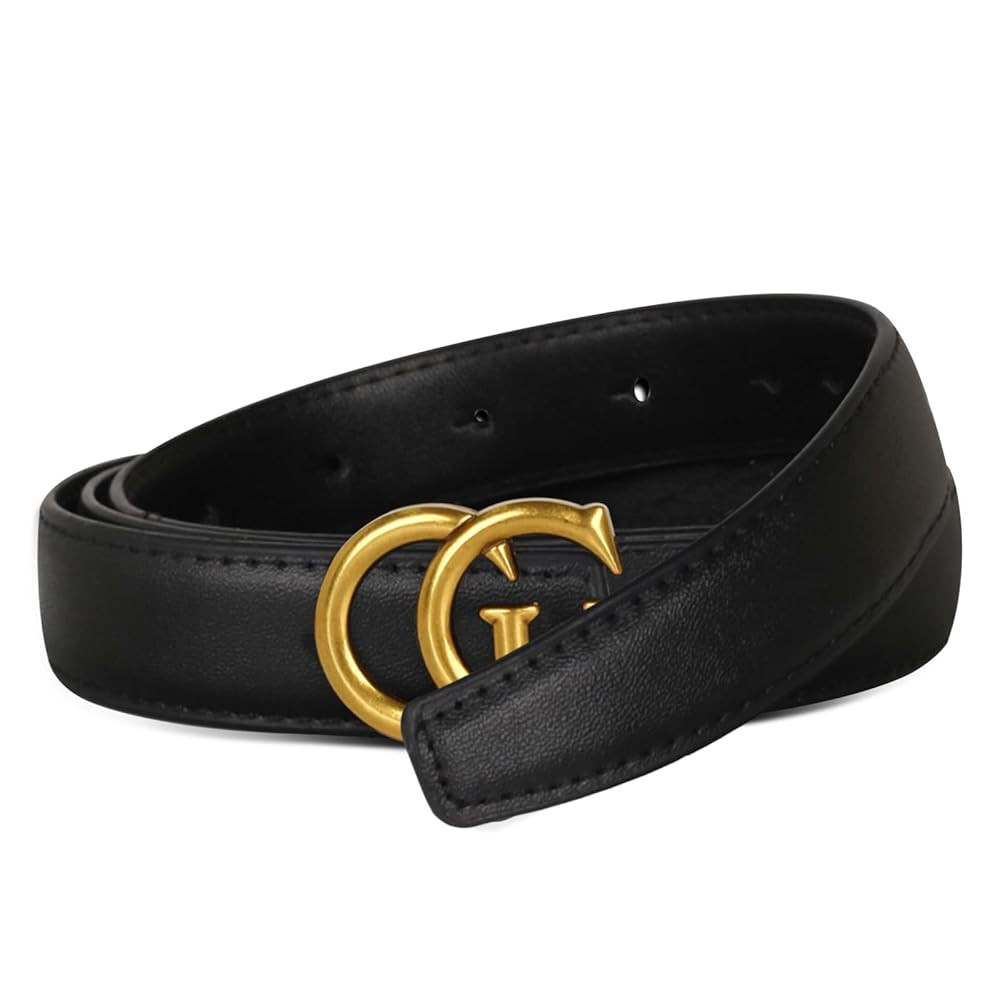 Women's Leather Belt with Buckle - Ideal for Dresses, Jeans, and Coats | Amazon (US)