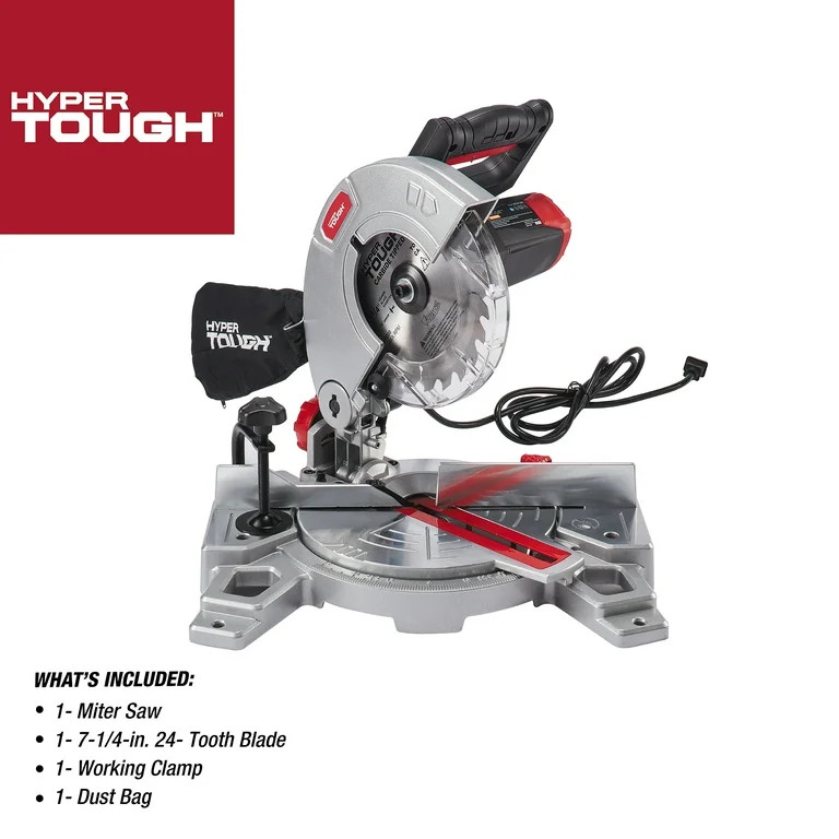 Hyper Tough 7 1/4 inch 9 Amp Miter Saw, 91006 | Walmart (US)