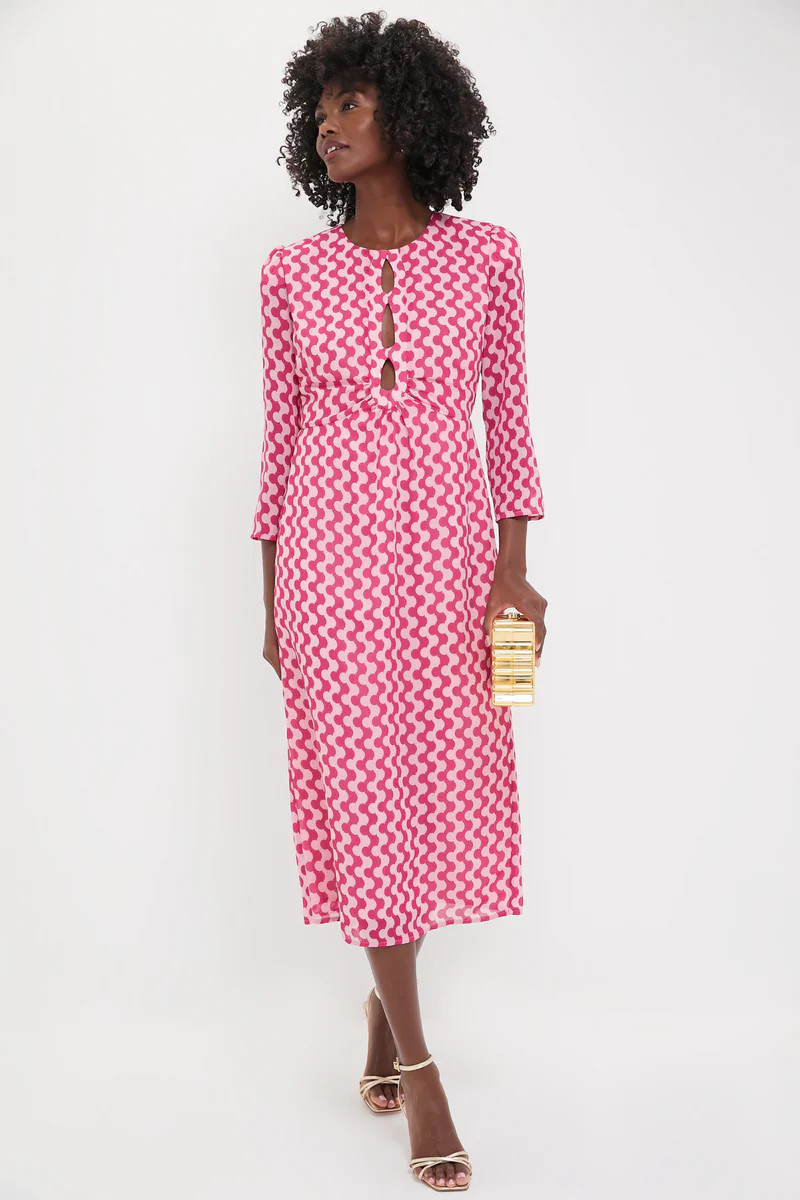 Pink Geo Stripe Cut-Out Cosmina Dress | Tuckernuck (US)