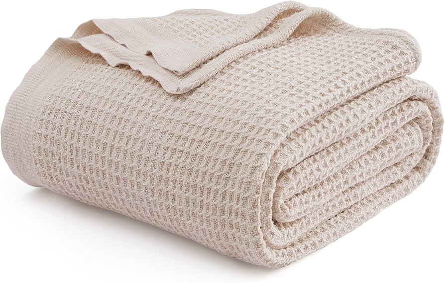 Bedsure 100% Cotton Blanket King Size for Bed - Cooling Breathable and Soft for Summer, Thick Coz... | Amazon (US)