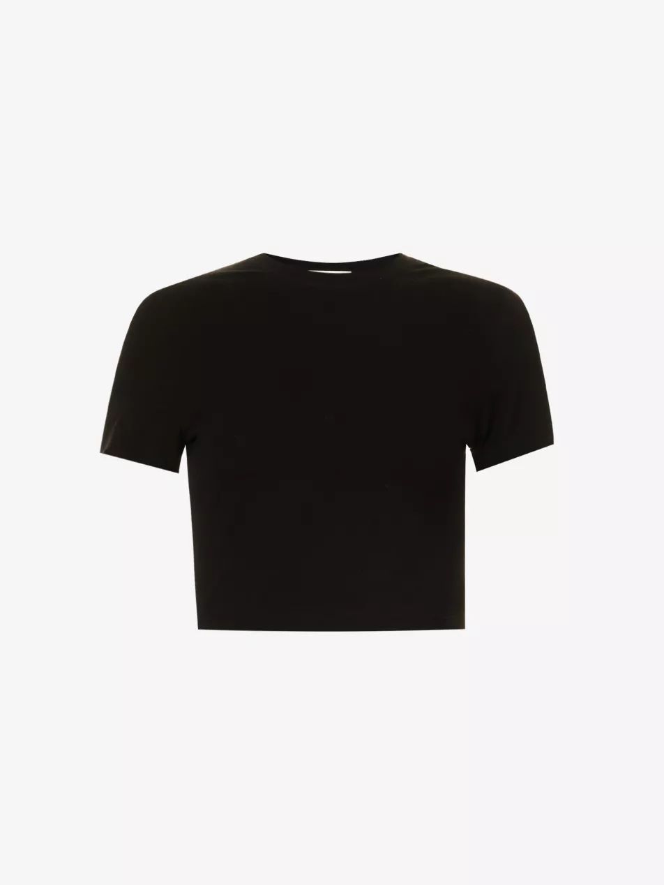 Round-neck cropped stretch-cotton T-shirt | Selfridges