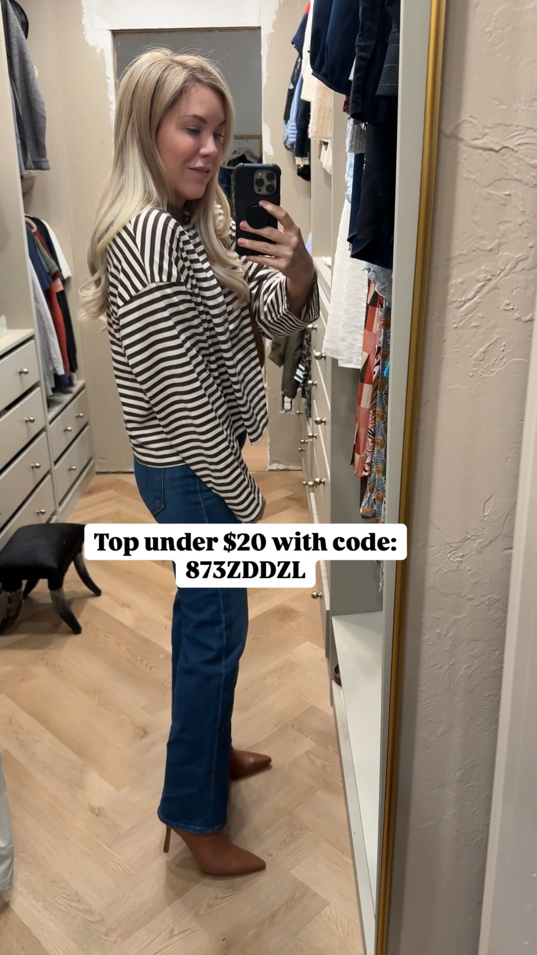 Stripe top
Mother jeans - fit TTS

#LTKdayinmylife #LTKgrwm #LTKootd