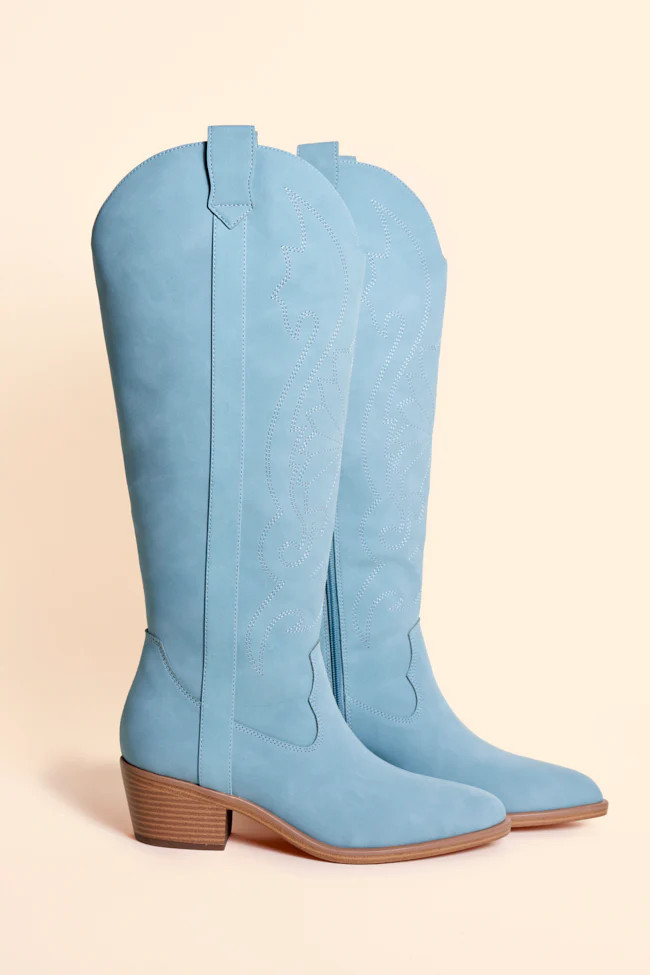 Shania Blue Boots | Pink Lily