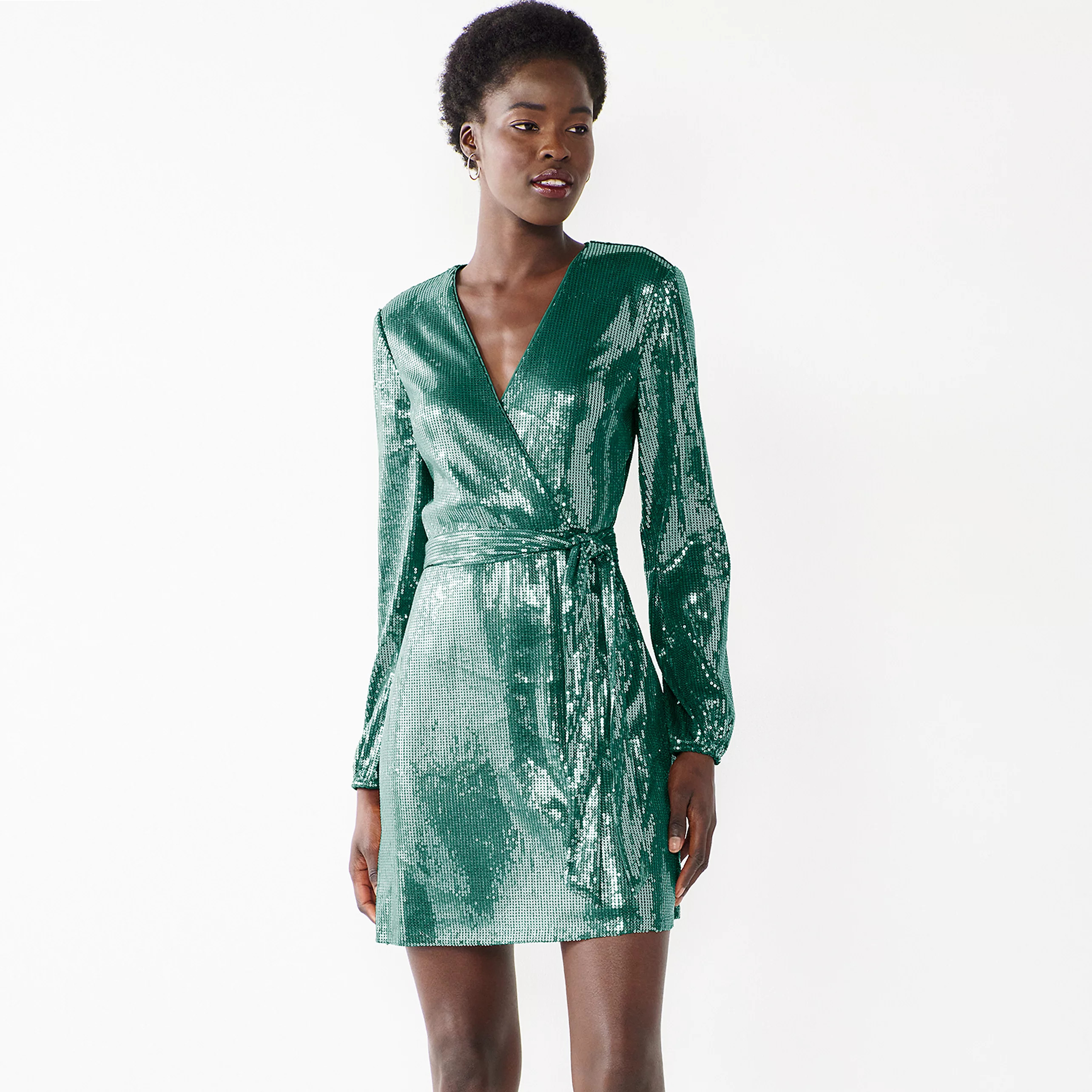 Women's Cara Santana x Nine West Sequin Faux-Wrap Dress | Kohl's