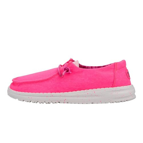 Hey Dude Girl's Wendy Stretch Canvas Pink Size 6 | Youth's Shoes | Youth Slip-on Loafers | Comfortable & Light-Weight | Amazon (US)