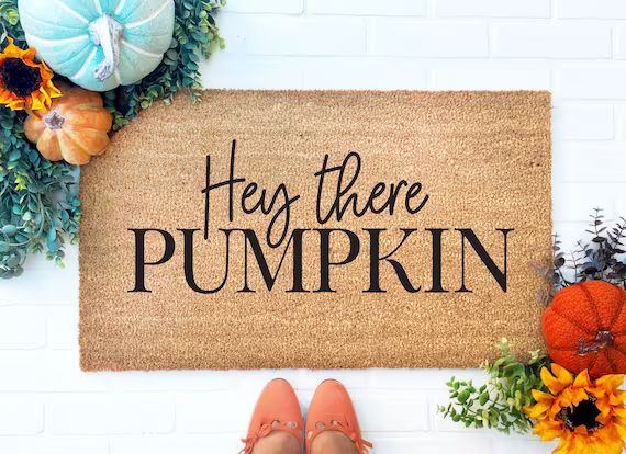 Hey There Pumpkin Doormat Hello Pumpkin Hi Pumpkin Door Mat | Etsy | Etsy (US)