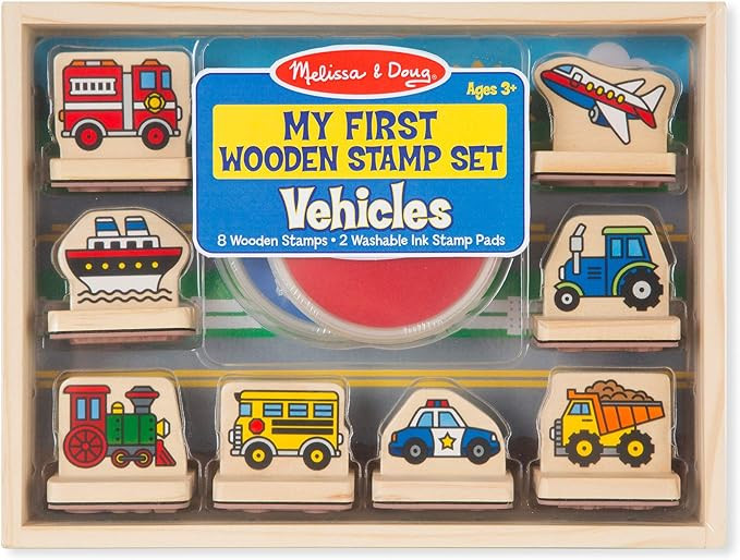 Melissa & Doug My First Wooden Stamp Set - Vehicles | Amazon (US)