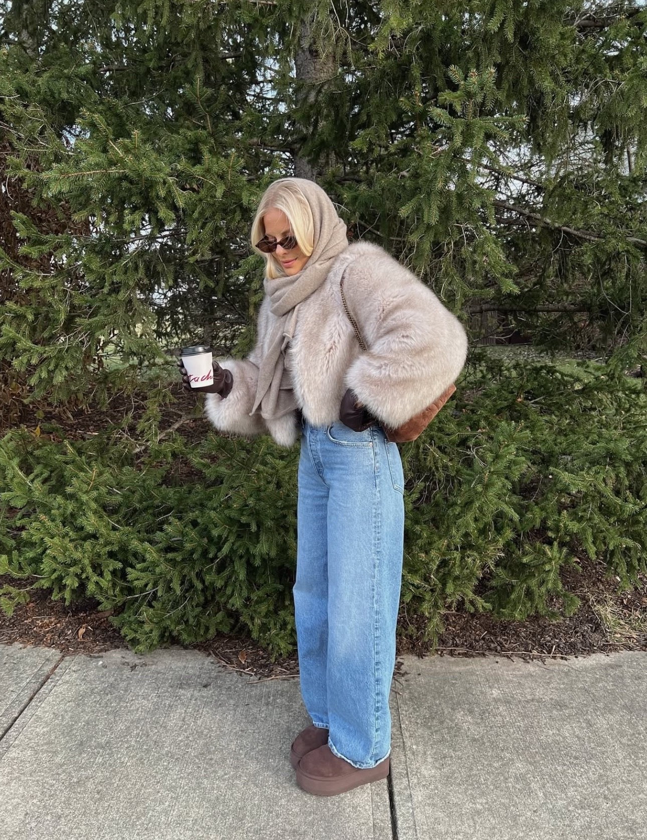 Faux fur coat is old from Mango - linking similar, sized down a size in my jeans to a 25, sized down a half size to the next full size in my Uggs. 
Linking similar in boots, scarf, gloves, and bag! 

Winter Outfit | Mountain Outfit | Apres Ski 

#kathleenpost

#LTKStyleTip
#LTKSeasonal #LTKHoliday #LTKootd