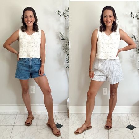Kohl’s try on haul! Vest runs true to size (if busty or in between, size up!), jean shorts run true to size, linen shorts run true to size. 

Wearing a small in everything.



#LTKFindsUnder50 #LTKStyleTip #LTKOver40