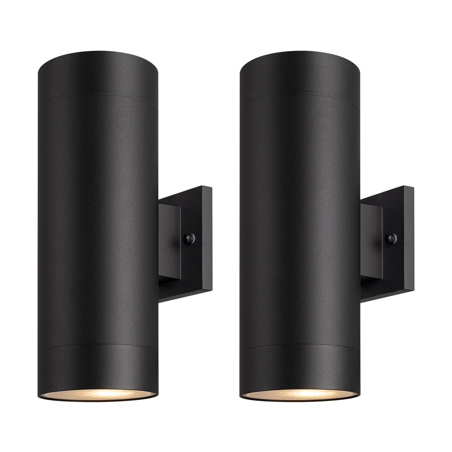 mirrea 14" Modern Outdoor Porch Light Patio Light in 2 Lights with Aluminum Cylinder and Tempered... | Amazon (US)