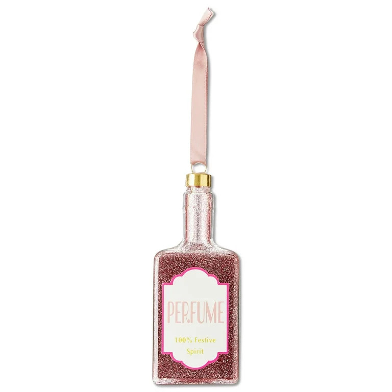 Blush Pink Glitter Perfume Christmas Ornament, 5", by Holiday Time | Walmart (US)