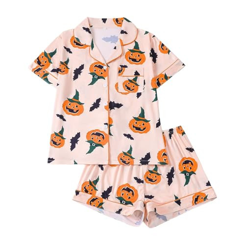 Button Pajamas For Women Set,Halloween Pajamas Women Costumes Accessories 2025 Fall Pjs Matching Plus Size Pajama for Couples Family Woman Light Pink XX-Large | Amazon (US)