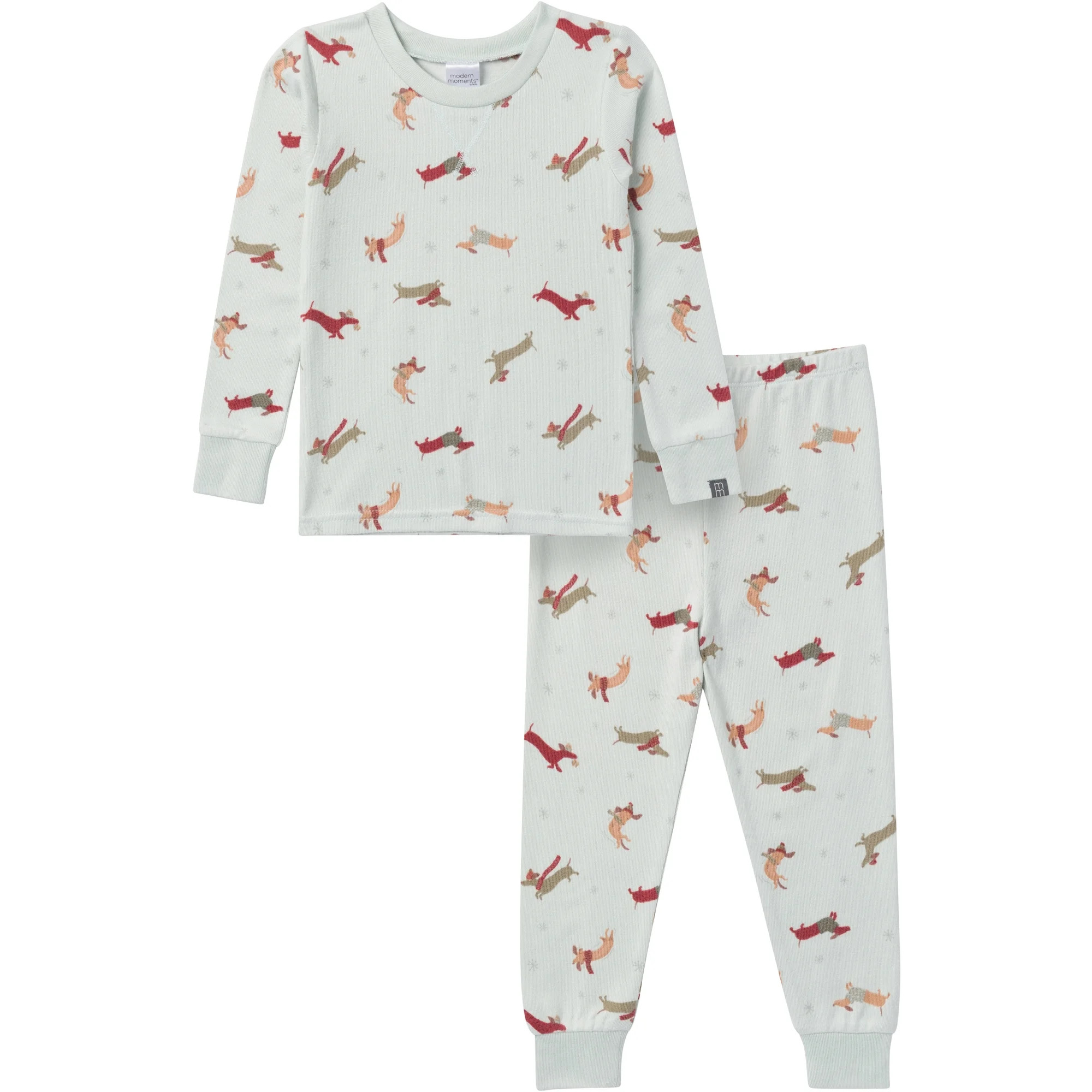 Modern Moments by Gerber Gender Neutral Tight Fitting Christmas Pajama Set, 2-Piece, Sizes 12 Mon... | Walmart (US)
