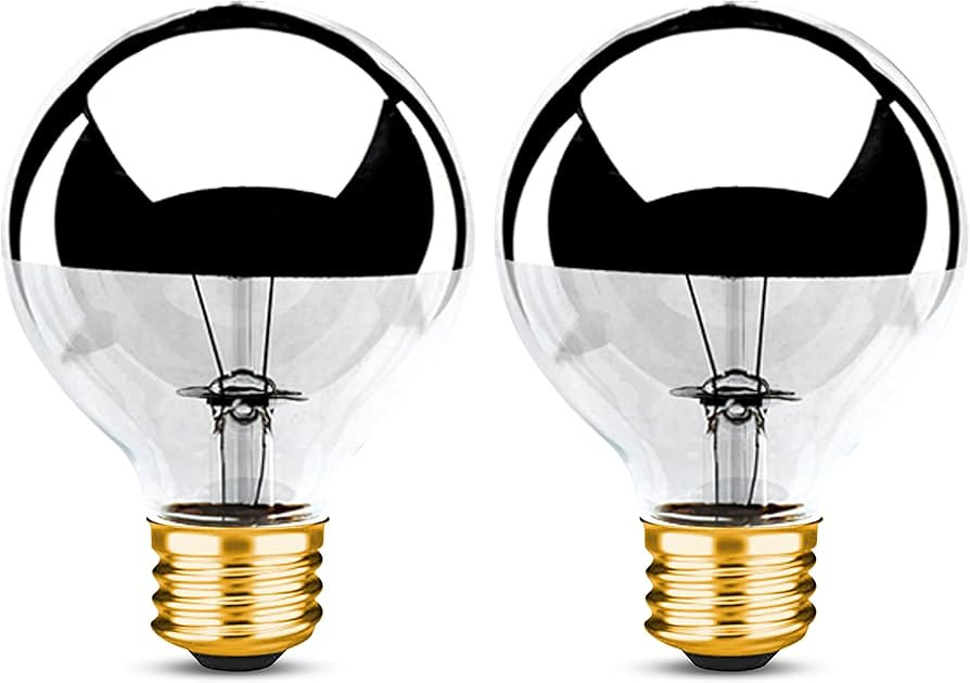 OHLECTRIC G25 Half Chrome Light Bulb 40W with E26 Base and 280L | Warm White 2700K Color Bulb for... | Amazon (US)