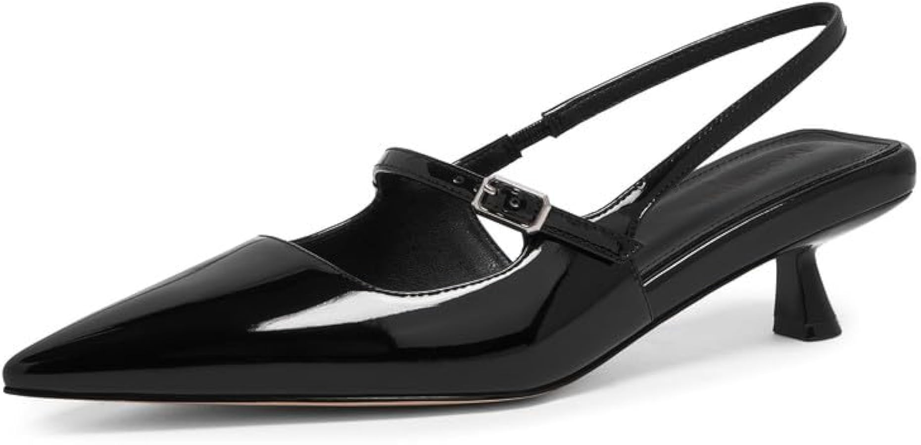 Modatope Kitten Heels Closed Toe Pointed Toe Slingback Heels Women Pumps Wedding Dress Shoes | Amazon (US)