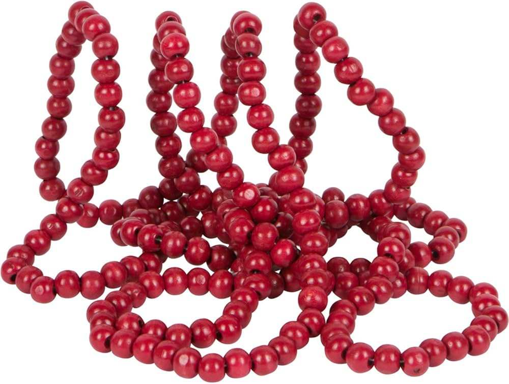 One Holiday Way 9-Foot Long Rustic Cranberry Dark Red Wood Bead Garland Christmas Tree Decoration... | Amazon (US)