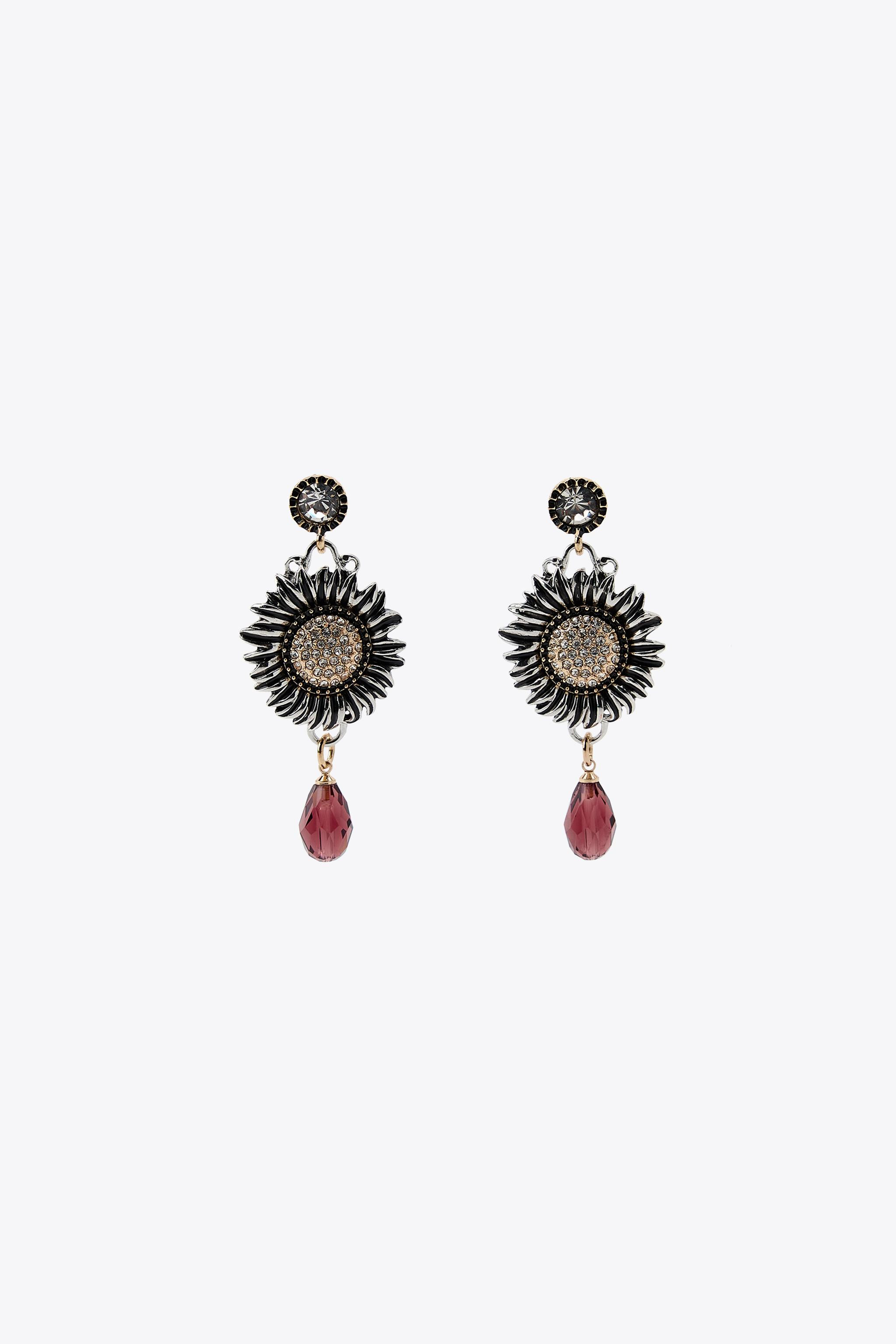 JEWEL BEAD FLOWER EARRINGS | Zara US
