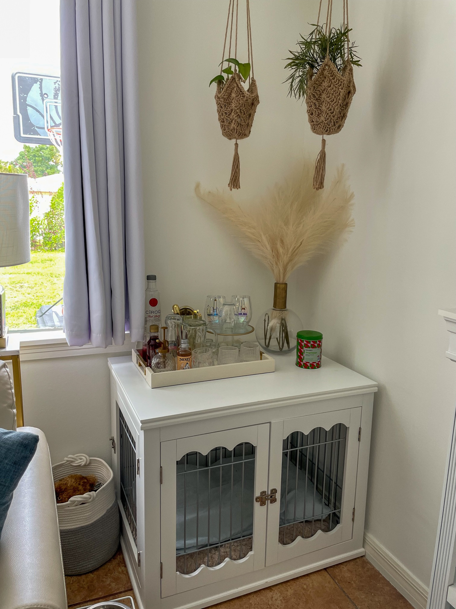 A cute corner for our pup with a mini bar for us! It's a win win here. #founditonamazon #amazonhome

#LTKhome