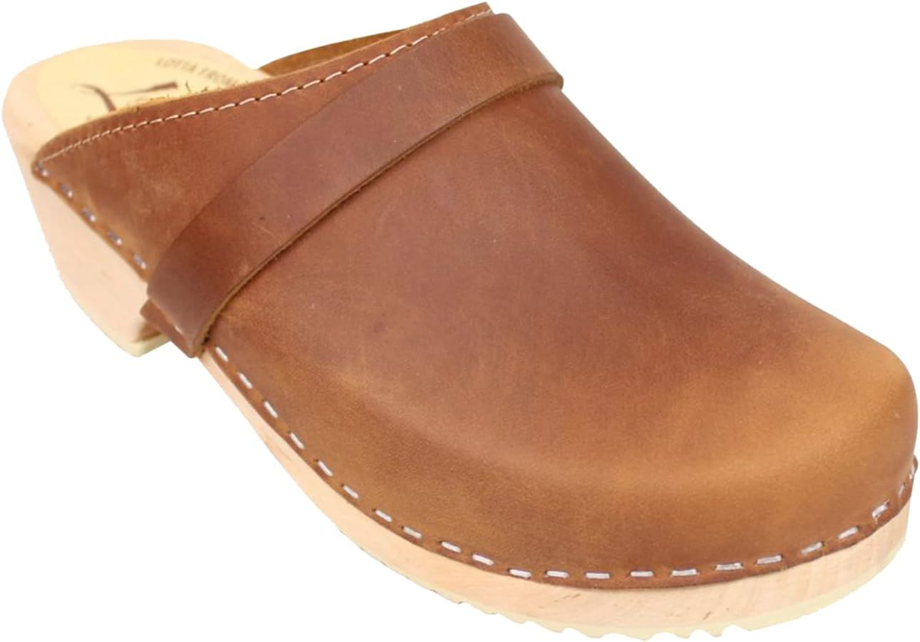 Lotta From Stockholm Swedish Classic Clogs - Brown Oiled Nubuck Leather Mule Clog for Women I Sup... | Amazon (US)