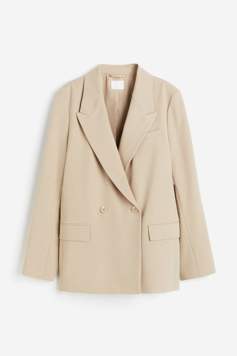 Blazer à fermeture croisée - Beige - FEMME | H&M FR | H&M (FR, IT, ES, PT, BE)