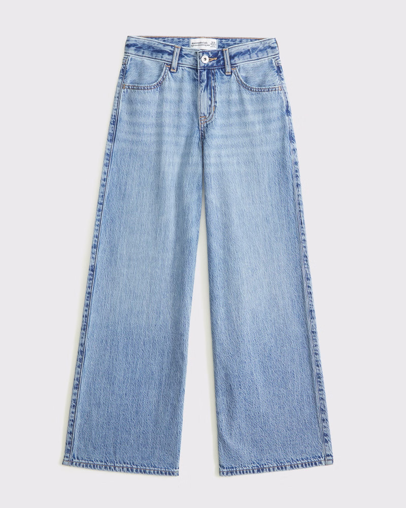 lightweight high rise ultra wide leg jeans | Abercrombie & Fitch (US)
