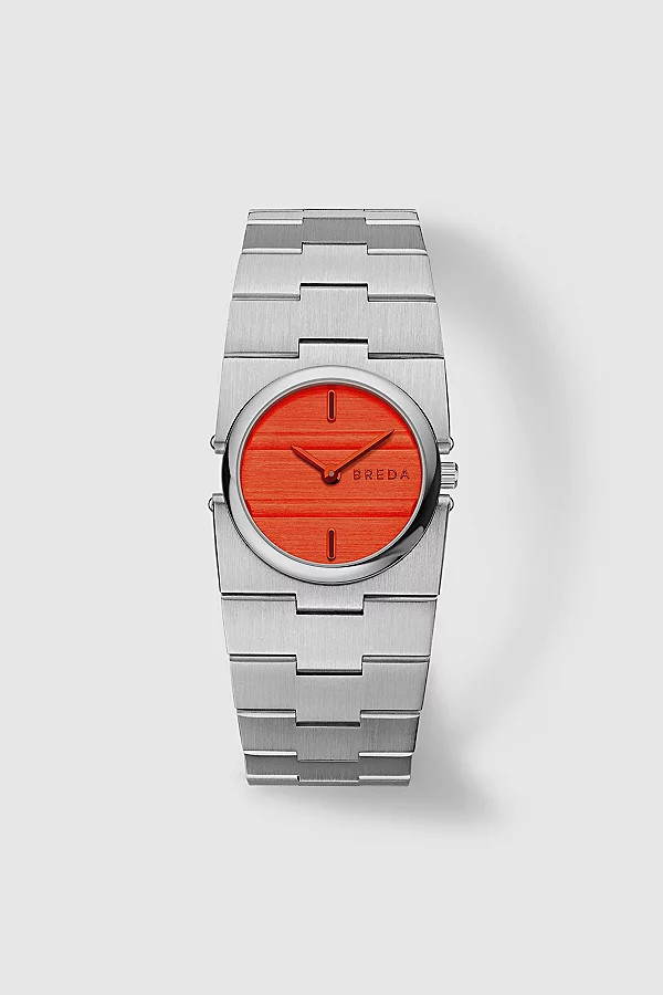 BREDA Sync Quartz Bracelet Watch in Silver And Red at Urban Outfitters | Urban Outfitters (US and RoW)