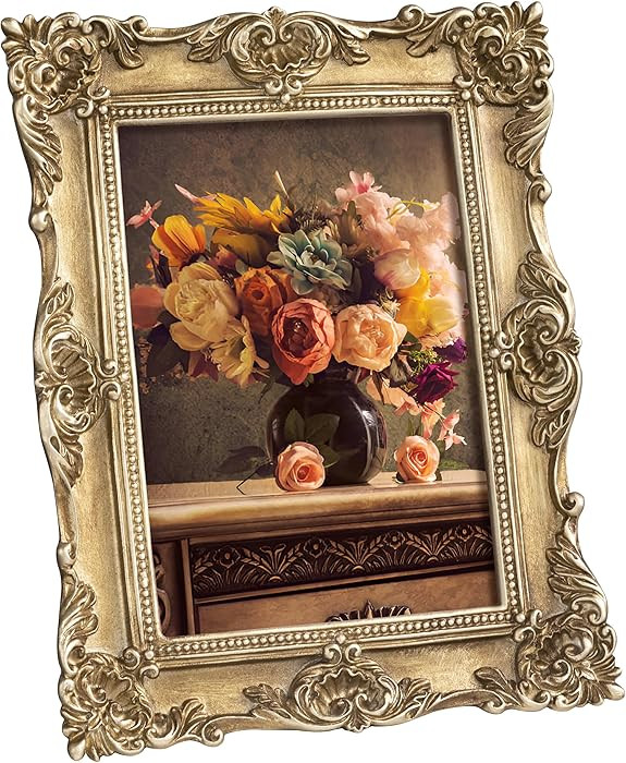 eletecpro 5x7 Vintage Picture Frame with Real Glass Cover, Ornate Antique Photo Frame, Display 5x... | Amazon (US)