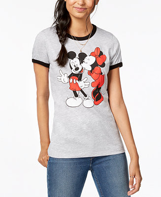 Juniors' Mickey & Minnie Graphic-Print T-Shirt | Macy's