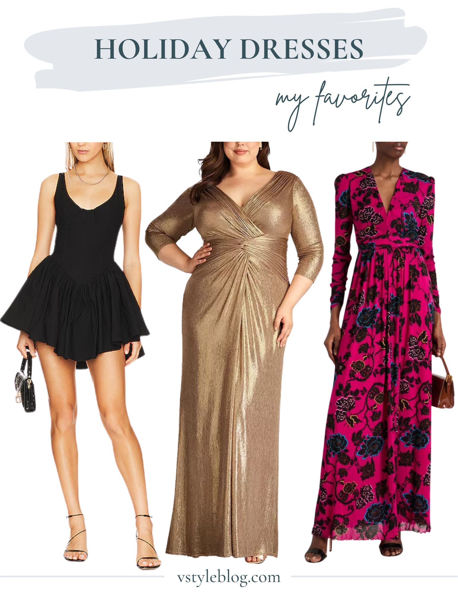 Flattering Holiday Dresses: NBD mini dress, Tadashi Shoji metallic gown, Diane von Furstenburg maxi dress 

 

#LTKPlusSize #LTKSeasonal #LTKHoliday