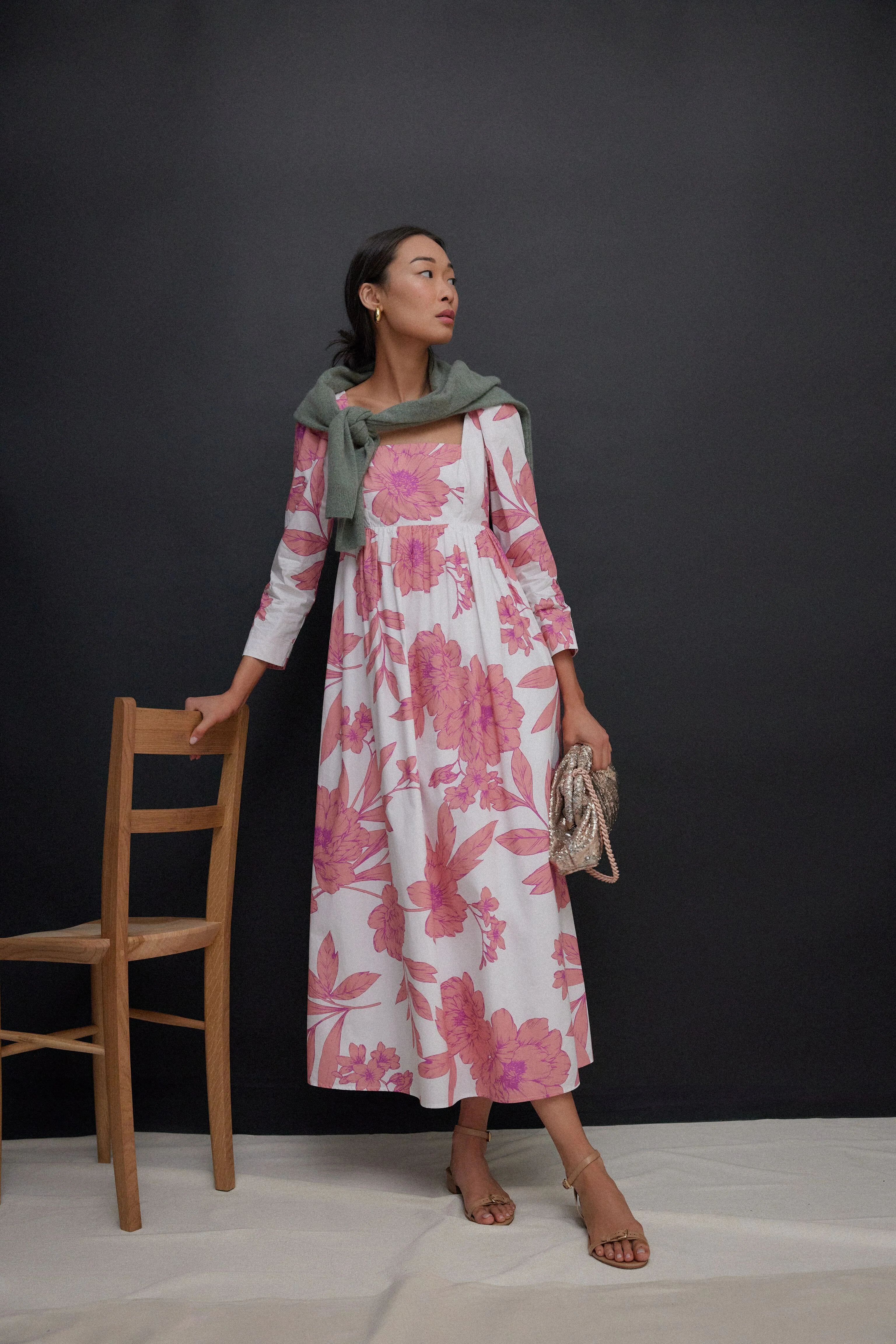 Coral Peony Print Carina Maxi Dress | Tuckernuck (US)